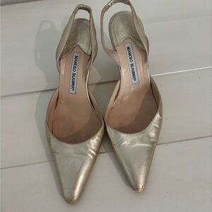 Manolo Blahnik Gold Women's Shoes